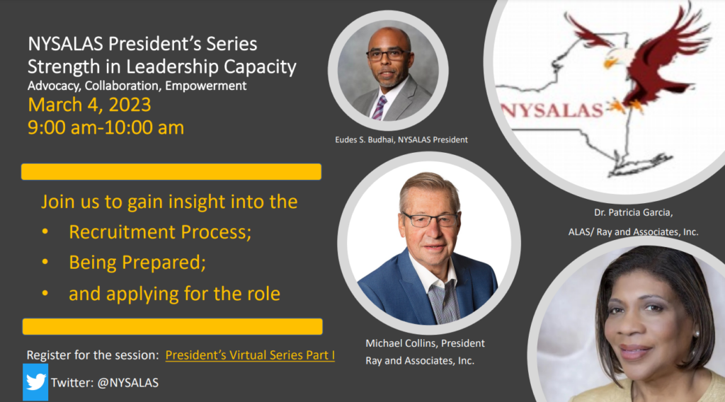 NYSALAS President’s Virtual Series Part I Ray and Associates, In. | March 4th, 2023 at 9 am